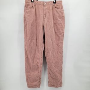 BDG high rise mom courdoroy pink pants 33 nwt